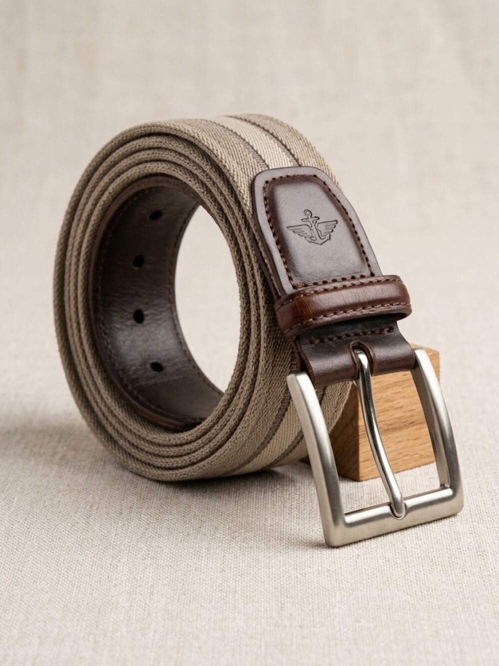 Vintage Dockers Heritage Leather Canvas Stretch Cord Casual 11DK03 Belt- SZ 36